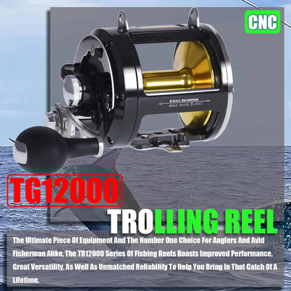 Trolling Drum Fishing Reels All Aluminum Alloy Body Sea Saltwater Accessories Drag 30KG Jigging Reel Boat Carretilha De Pesca
