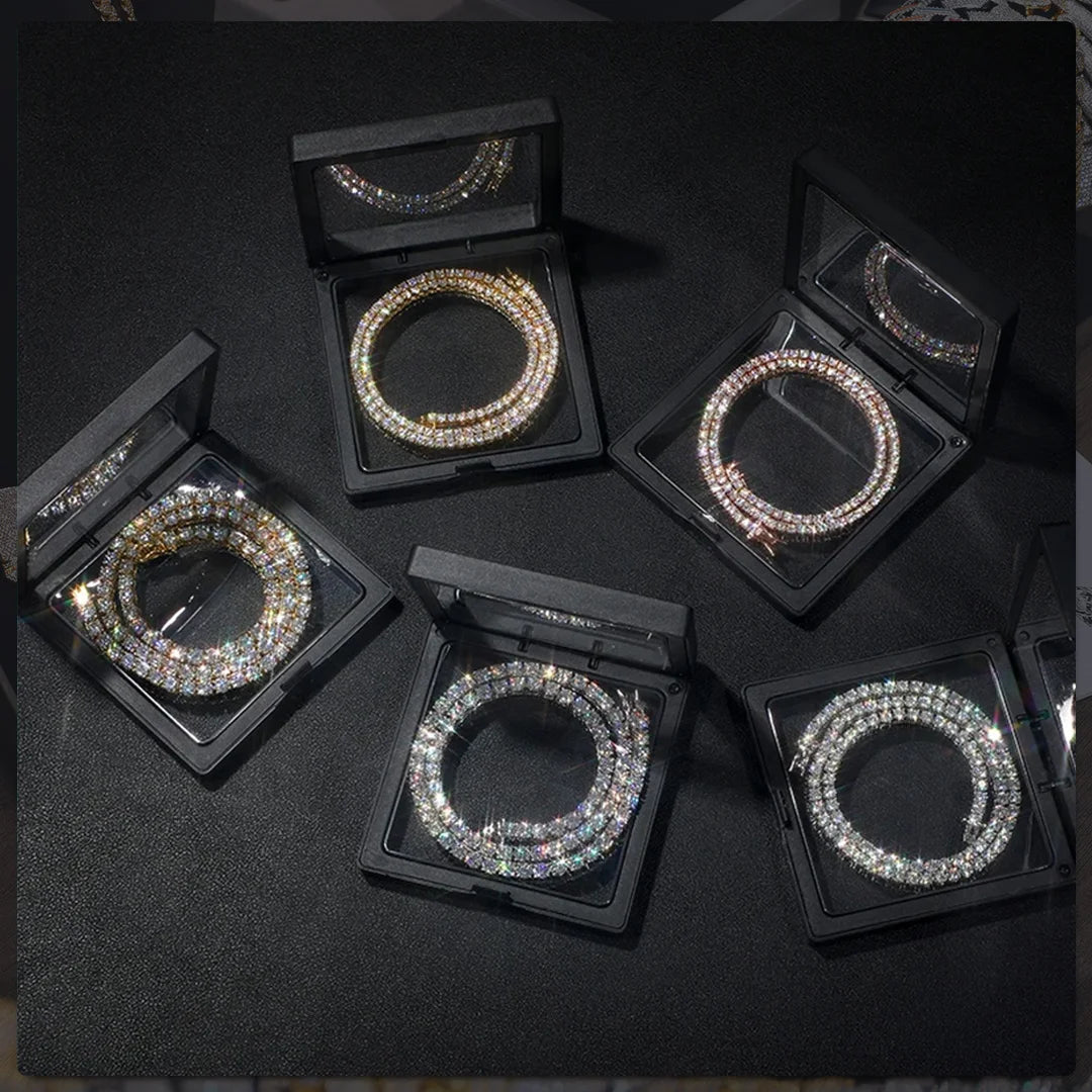 Sparkling Moissanite Tennis Chain Bracelet Necklace 100% 925 Sterling Silver Pass Diamond Test Fine Jewelry valentine's day Gift