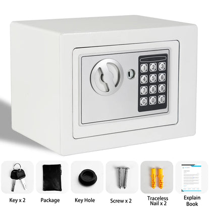 DayPlus Digital Safe Househol Steel Safe Box Currency Vank Deposit Box with Key to Safely Store Cash Jewelry