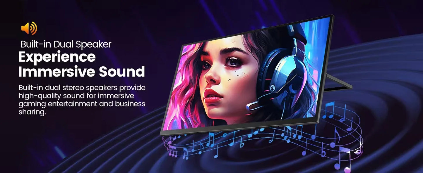 Wireless 18. 5" 15.6" Portable Monitor WIFI Support Mirroring for Phone, Miracast for Laptops, For XBox PS4 / 5 Switch