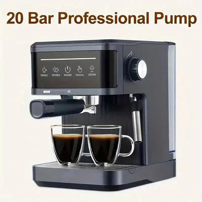 20 Bar Espresso machine Semi-Automatic coffee maker machine with 1.8L Water Tank for Espresso Latte Macchiato Cappuccino Black