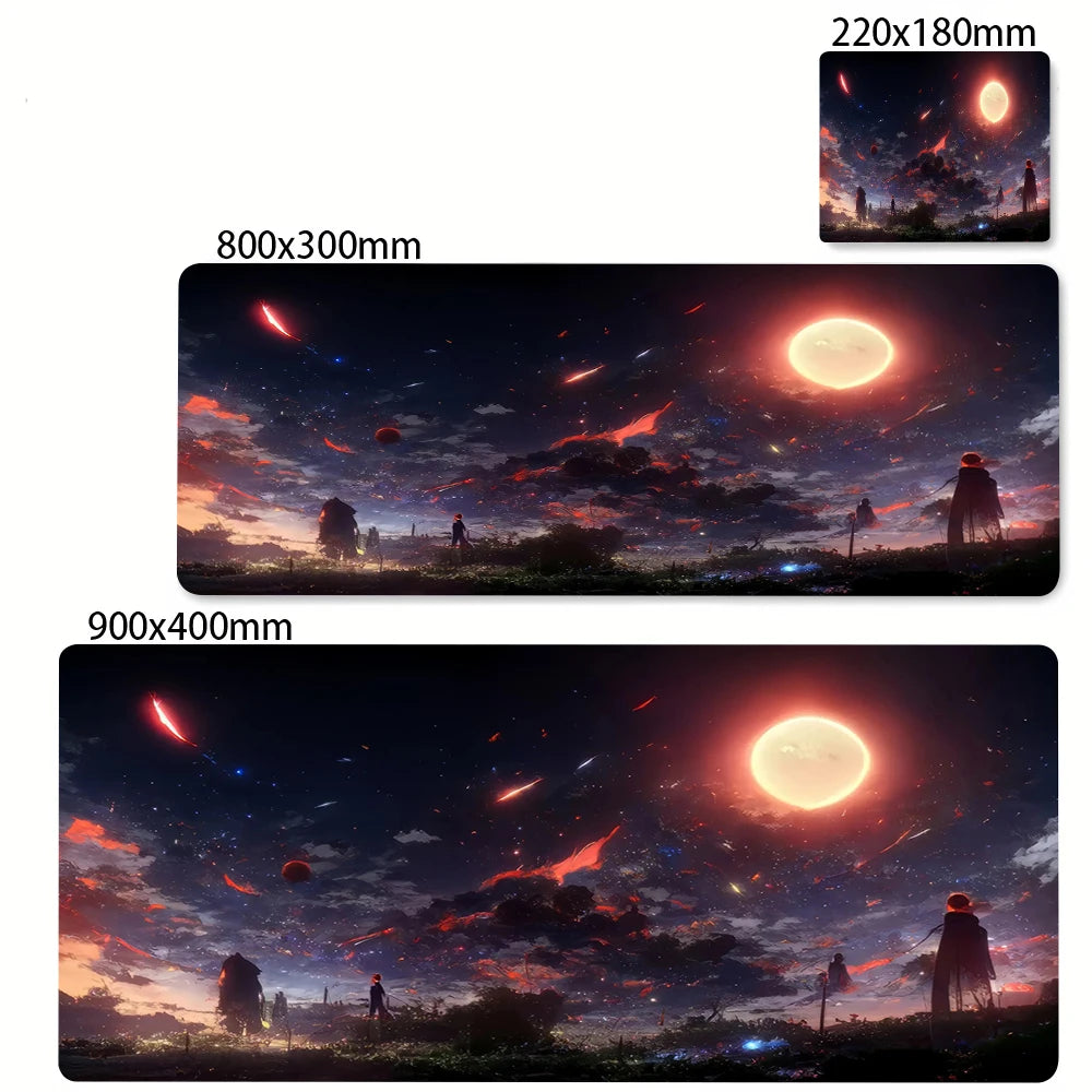 Green Forest Sunset Mousepad Natural Rubber Gaming Mouse Pad Extra Large Thickened Desk Mat Size for Gameing World of tanks CS