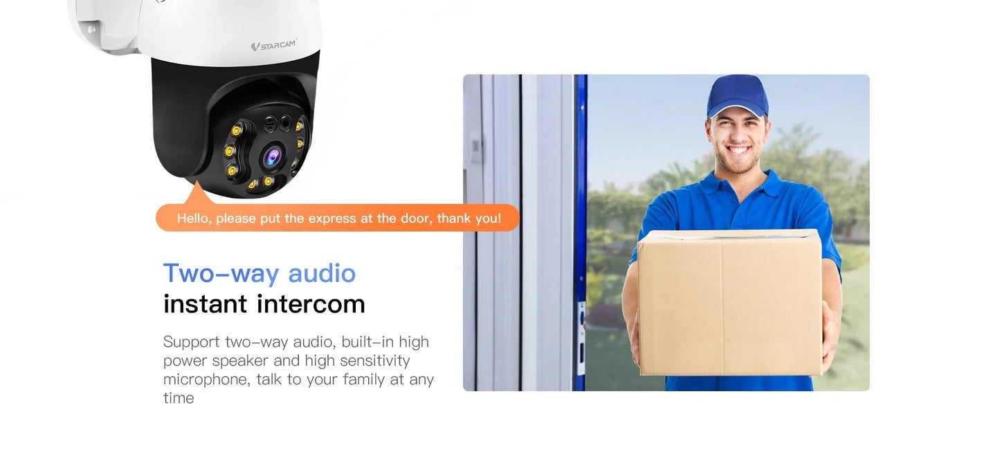 Vstarcam CS64 Outdoor Security Wireless 3MP IP Camera Smart Home Dome Waterproof Color Night Two Way AI Human Detection Camera