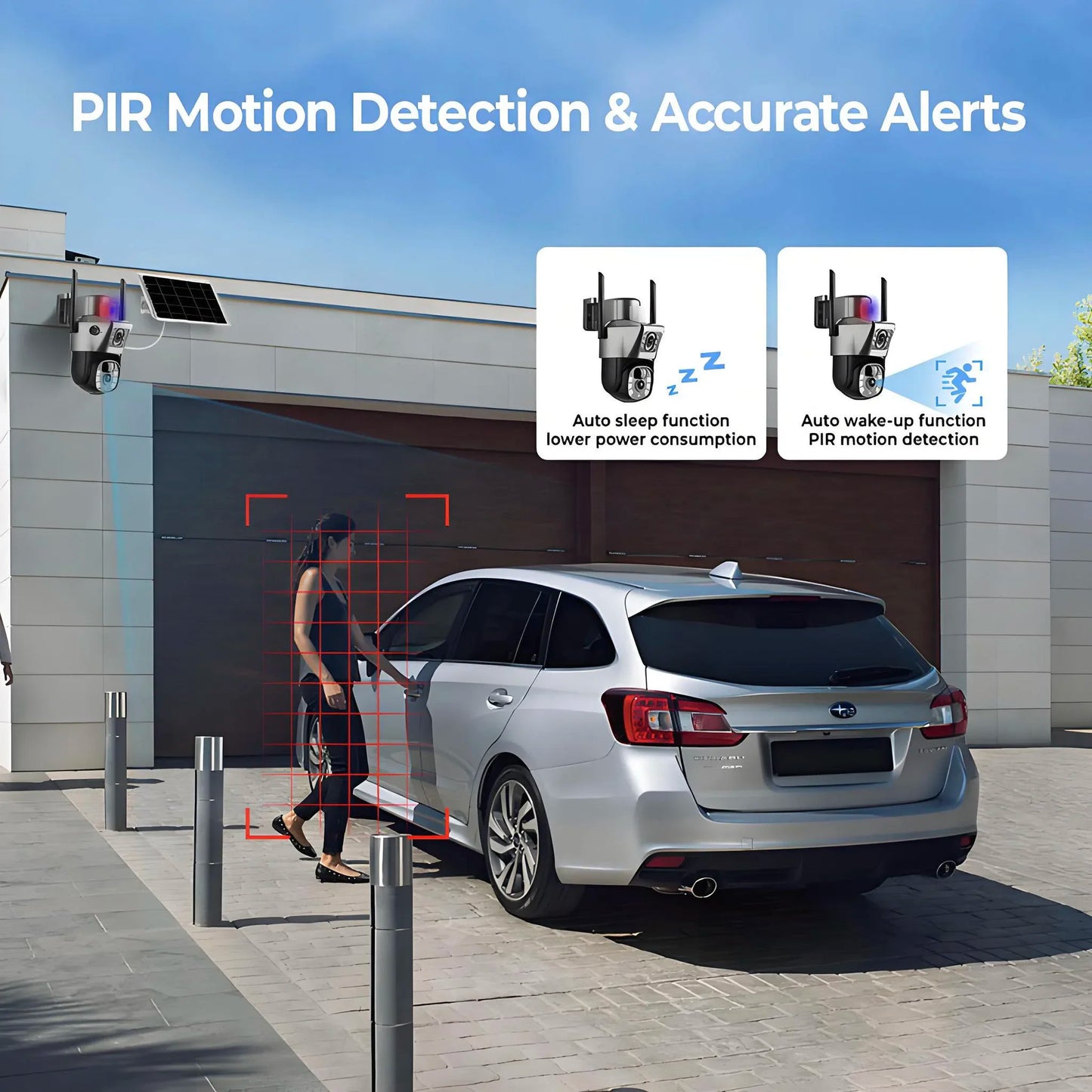 4K Wireless WiFi Solar Outdoor Camera  8MP Dual Lens 4G Sim IP Surveillance Cam PIR Night Vision Mobile Detection Security CCTV