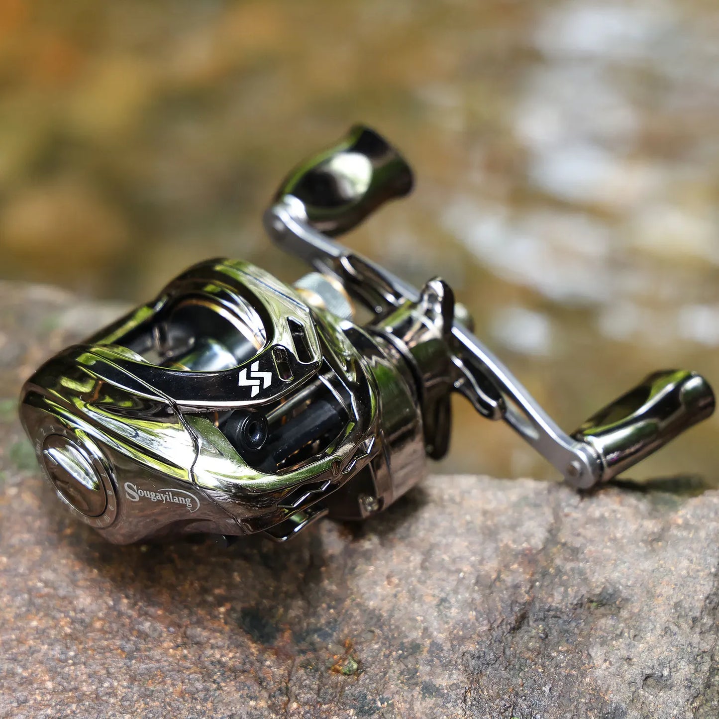 Sougayilang Baitcast Fishing Reel 7.2:1 Gear Ratio Max Drag 8kg Aluminum Spool BaitCasting Reel for Freshwater Saltwater Fishing