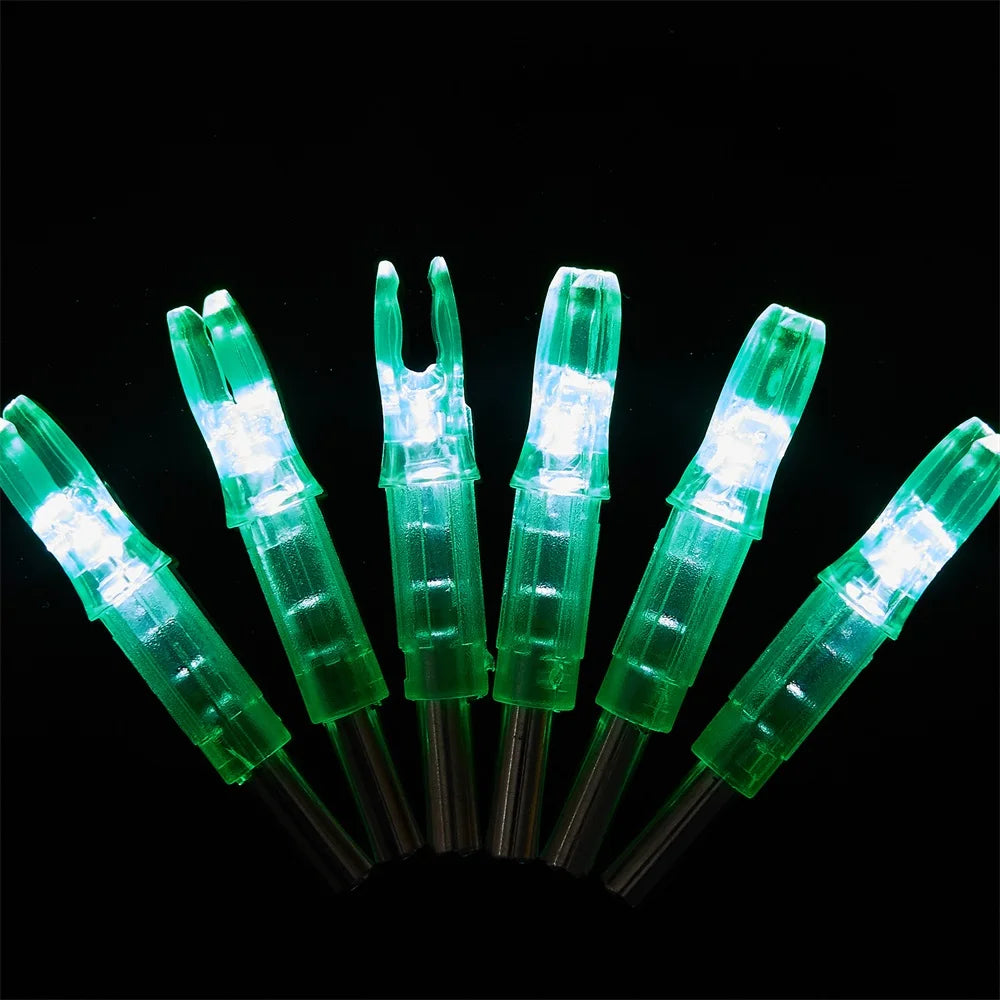 6PCS Green Led Lighted Nocks For Arrow Shaft ID 6.2mm Archery Hunting Shooting Automatically Recurve Crossbow Compound Bow new