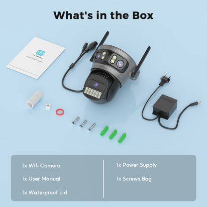 15MP Three Lens PTZ IP Camera Outdoor 6K HD Three Screen WiFi Security Camera Auto Tracking 10MP 4K Dual Len Wirelss CCTV Camera