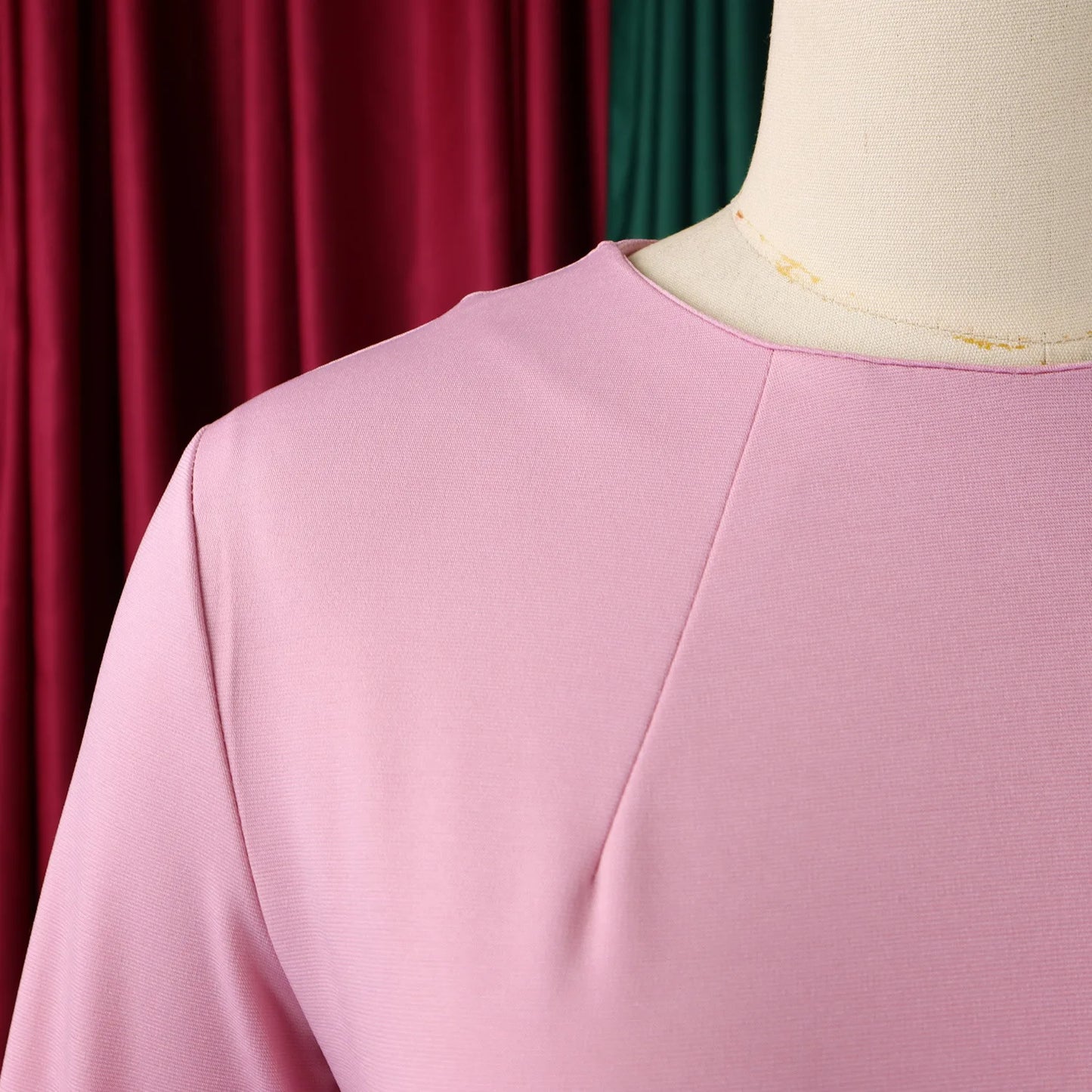 Elegant Bodycon Dresses for Women O Neck Full Sleeve Floral Decorate Solid Sheath Package Hips Mid Calf Professional Work Dress