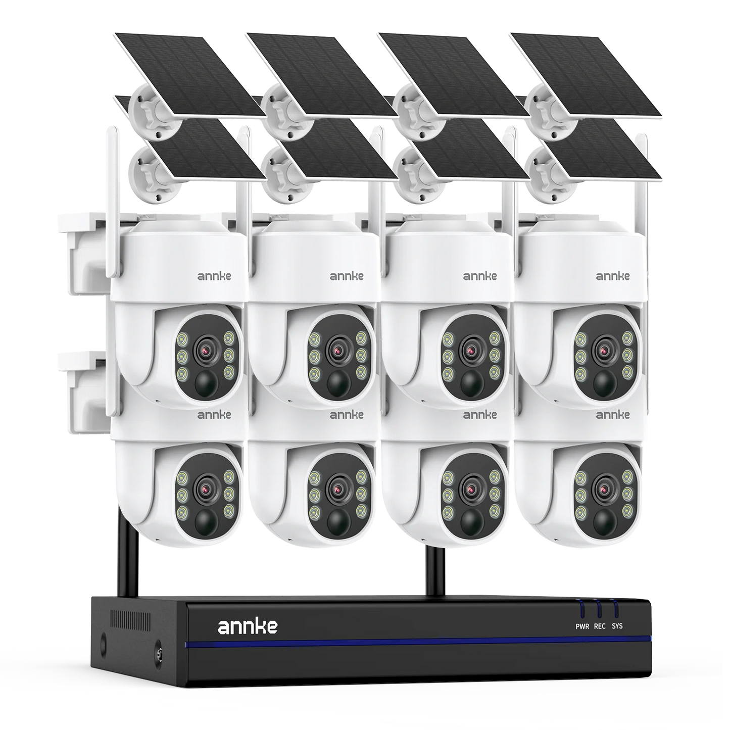 Annke 4MP Wireless PT Solar Camera 16CH NVR 2.4G&5.8G dual-band Security Camera Solar Built-in Battery Wifi security camera