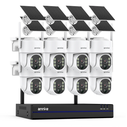 Annke 4MP Wireless PT Solar Camera 16CH NVR 2.4G&5.8G dual-band Security Camera Solar Built-in Battery Wifi security camera