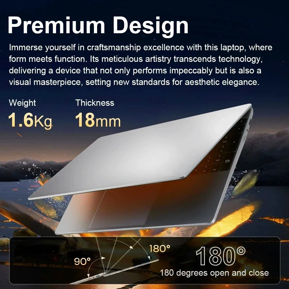 Laptop Intel N5095 15.6 Inch 16GB RAM 1TB SSD DDR4 Windows 11 Fingerprint Unlock Backlit Keypad HD Camera BT4.2 Computer PC