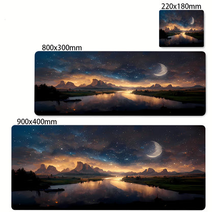 Green Forest Sunset Mousepad Natural Rubber Gaming Mouse Pad Extra Large Thickened Desk Mat Size for Gameing World of tanks CS