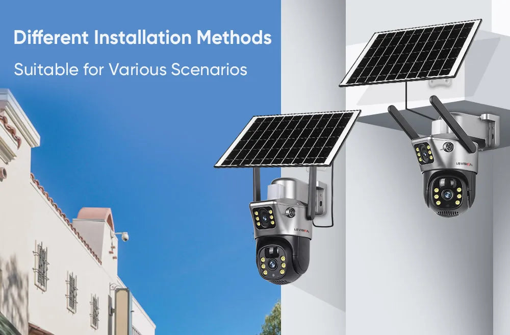 LS VISION 12MP 4G SIM Card Dual Screen Solar Camera Outdoor 6K 10XZoom WiFi PTZ Human Auto Tracking Waterproof Security Cameras