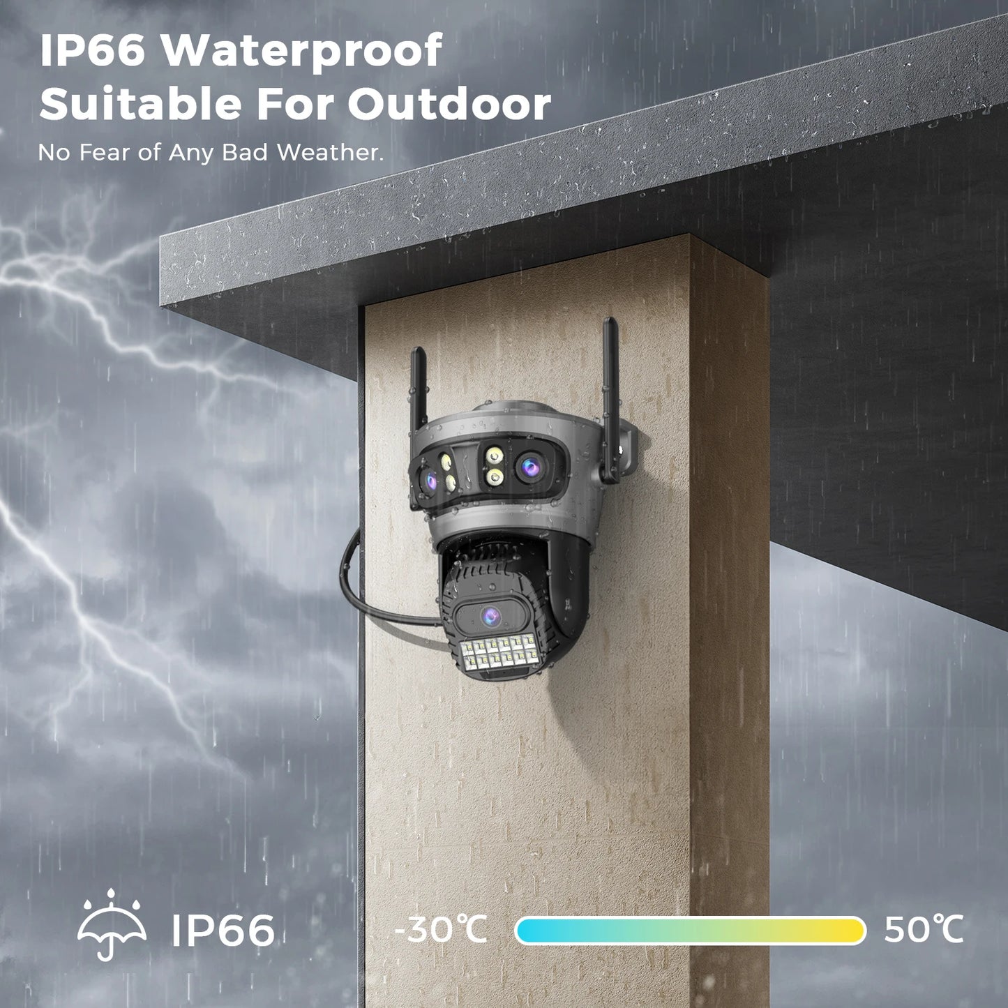 15MP Three Lens PTZ IP Camera Outdoor 6K HD Three Screen WiFi Security Camera Auto Tracking 10MP 4K Dual Len Wirelss CCTV Camera