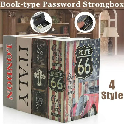 Book Safe Box Home Dictionary Metal Safe Box Secret Stash Box Metal Secret Hidden Dictionary with Password Lock Key Lock Box