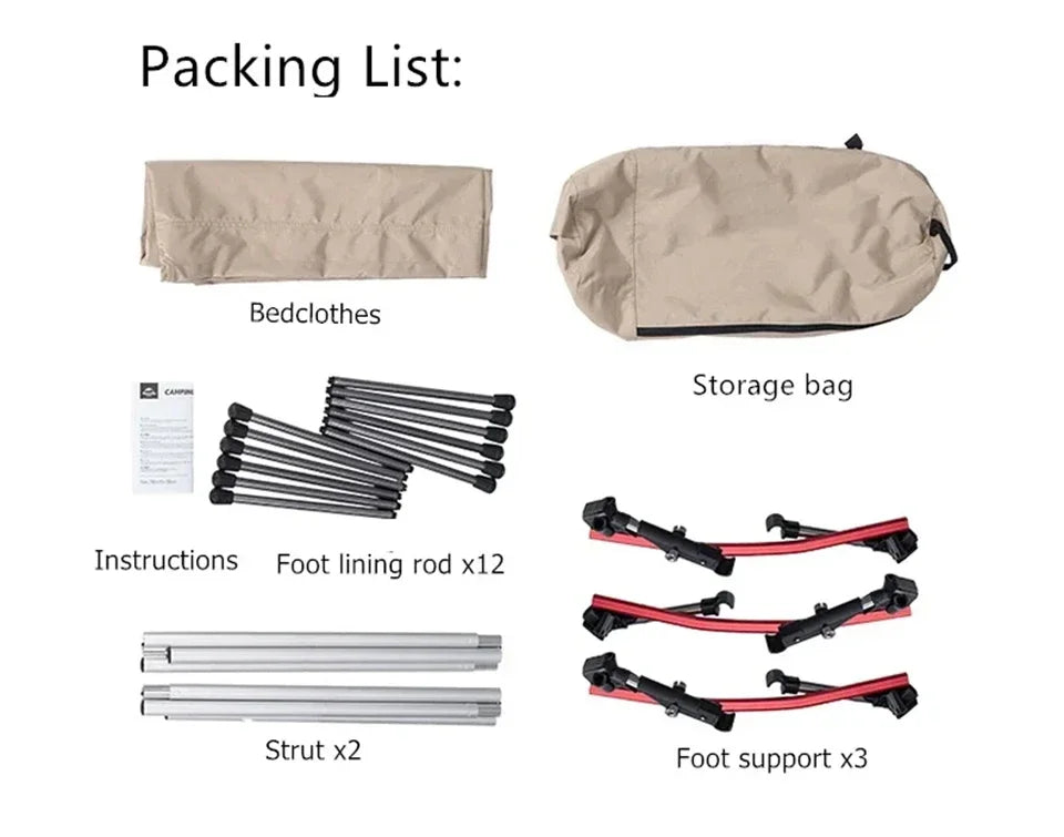 Camping Cot Outdoor Exquisite Camping Folding Bed Lightweight and Portable Car Picnic Seating Stable and Comfortable Single Bed