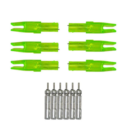 6PCS Green Led Lighted Nocks For Arrow Shaft ID 6.2mm Archery Hunting Shooting Automatically Recurve Crossbow Compound Bow new