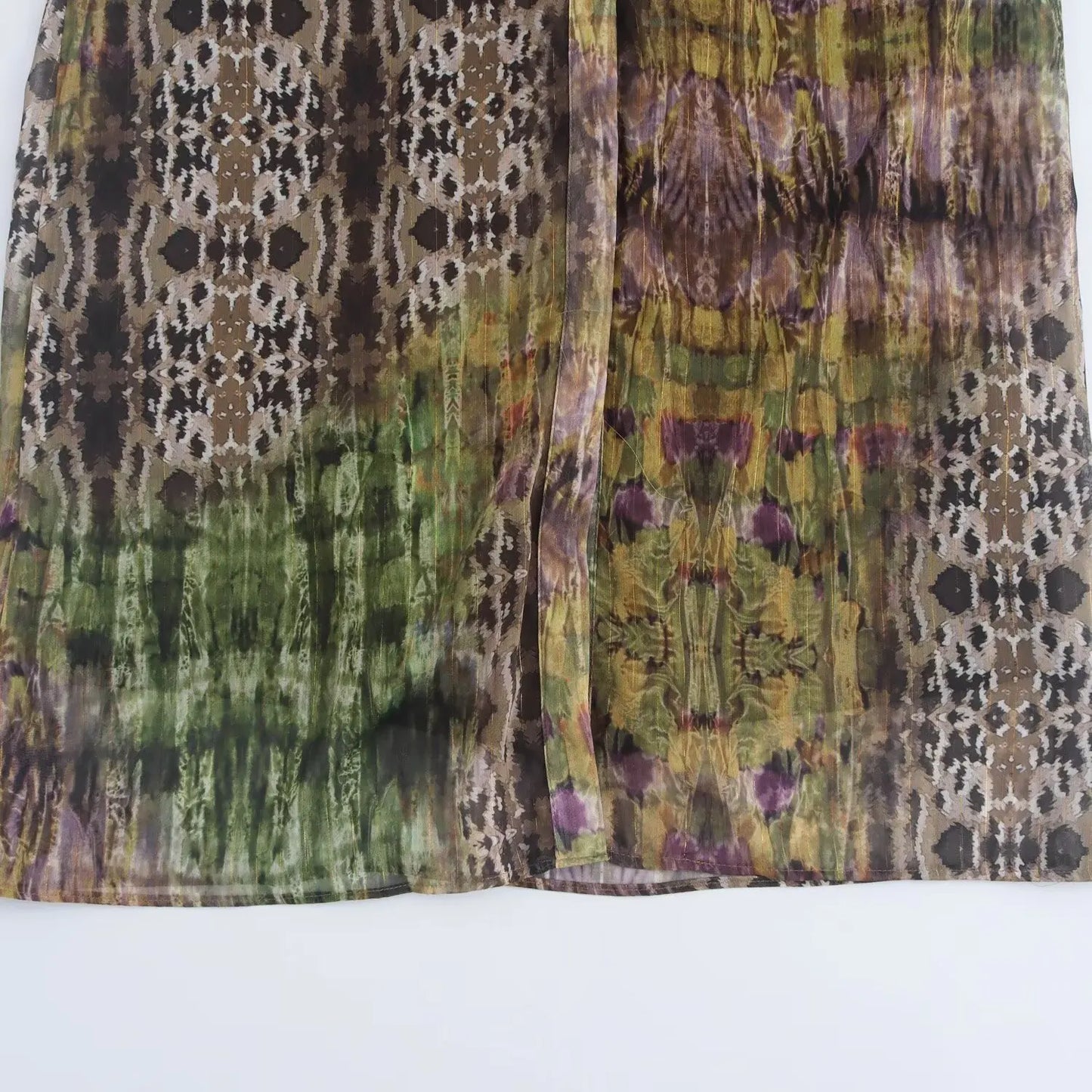 European And American Style Foreign Trade New Sweet And Western Style Dress With Belt And Metal Color Line Printed Dress