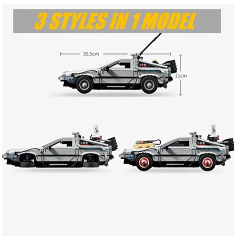 IN STOCK 10300 DeLorean Back to the Future Time DMC-12 Machine Sport Car Building Block Brick Toys For Children Chritmas Gift