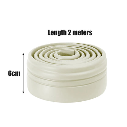 10/2M Self Adhesive Skirting Line Thickened Anti-collision Decoration Kids Corner Line Flexible Floor Skirting Foam Wall Sticker