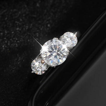 KNOBSPIN D VVS1 Moissanite Ring for Woman Engagement Wedding Jewely with GRA 925 Sterling Sliver Plated White Gold Eternity Band