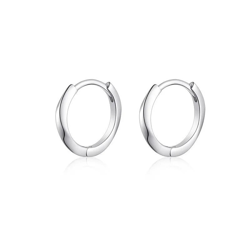 12MM Hoops Earrings For Men Jewelry Personality 925 Sterling Silver Earrings Male Party Accessories
