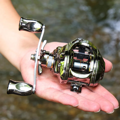 Sougayilang Baitcast Fishing Reel 7.2:1 Gear Ratio Max Drag 8kg Aluminum Spool BaitCasting Reel for Freshwater Saltwater Fishing
