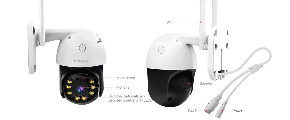 Vstarcam CS64 Outdoor Security Wireless 3MP IP Camera Smart Home Dome Waterproof Color Night Two Way AI Human Detection Camera