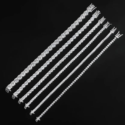 Factory Price D VVS1 Moissanite Tennis Bracelet 925 Sterling Silver Single Row Classics with GRA Bracelets for Women Man Jewelry