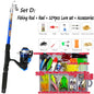 Fishing Rod Combo Full Kits 1.8M Telescopic Spinning Reel Baits Lure Set Travel Fishing Gear Hooks Pole Accessories Beginner