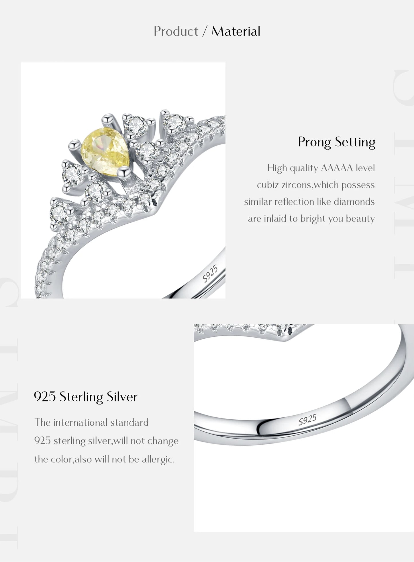 MODIAN 925 Sterling Silver Luxury Sparkling Water Drop CZ Crown Finger Ring For Women Wedding Engagement Fine Jewelry Gifts