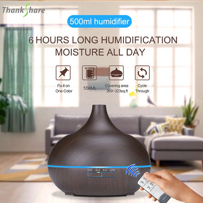 Aroma Essential Oil Diffuser Aromatherapy Ultrasonic Air Humidifier Automatically Remote Control Humidificador 300 500 1000ml