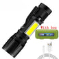 Rechargeable LED Flashlight Zoomable Torch with LCD Display 3 Modes Waterproof High Power Hand Light Outdoor Wilderness Camping