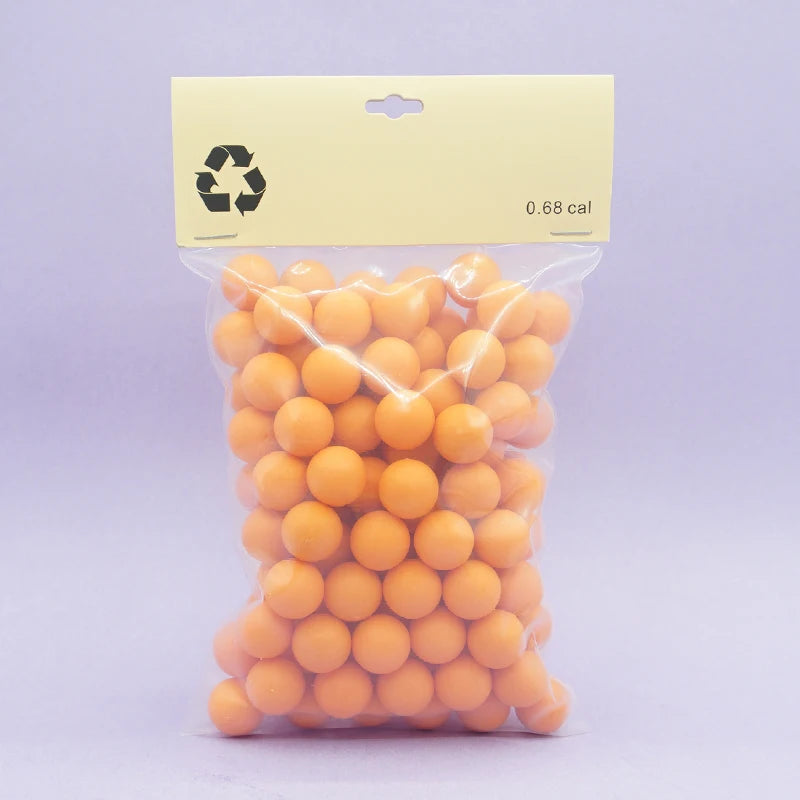 .68 Cal X130 Balls for Self Defense and Practice, Reusable 0.68 Caliber Ammo Plastic TPE Paintballs for S2 and T4E HDR68