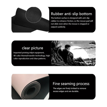 Green Forest Sunset Mousepad Natural Rubber Gaming Mouse Pad Extra Large Thickened Desk Mat Size for Gameing World of tanks CS