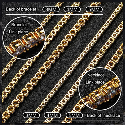 Sparkling Moissanite Tennis Chain Bracelet Necklace 100% 925 Sterling Silver Pass Diamond Test Fine Jewelry valentine's day Gift