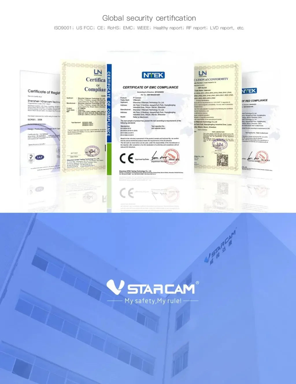 Vstarcam CS64 Outdoor Security Wireless 3MP IP Camera Smart Home Dome Waterproof Color Night Two Way AI Human Detection Camera