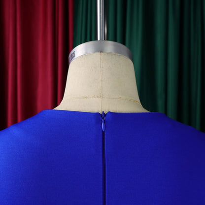 Elegant Bodycon Dresses for Women O Neck Full Sleeve Floral Decorate Solid Sheath Package Hips Mid Calf Professional Work Dress