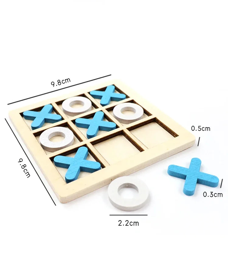 Solid Wooden Tic Tac Toe Board Game Montessori Toys - Perfect for Family Fun and Backyard Entertainment!