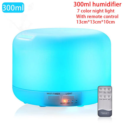 Aroma Essential Oil Diffuser Aromatherapy Ultrasonic Air Humidifier Automatically Remote Control Humidificador 300 500 1000ml