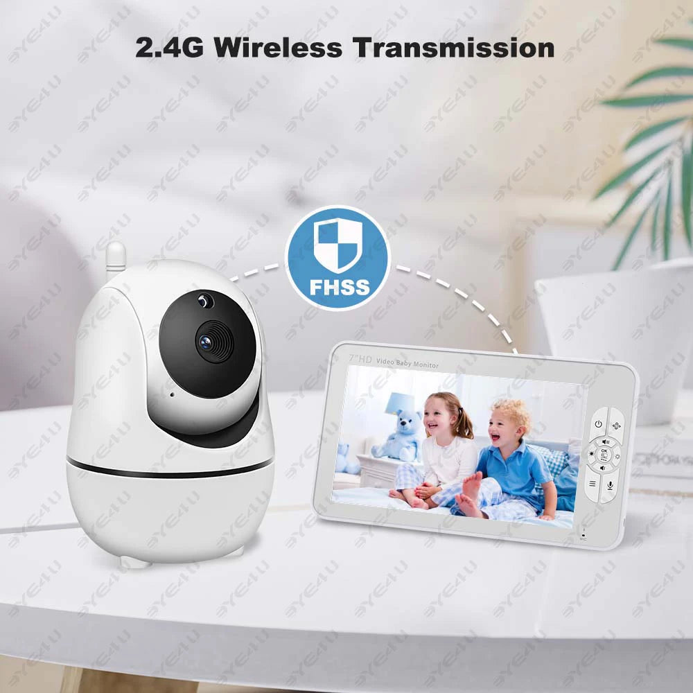 5'' Video Baby Monitor 2.4G Mother Kids Night Vision Zoom PTZ Video Surveillance Cameras With Temperature display Screen ABM501