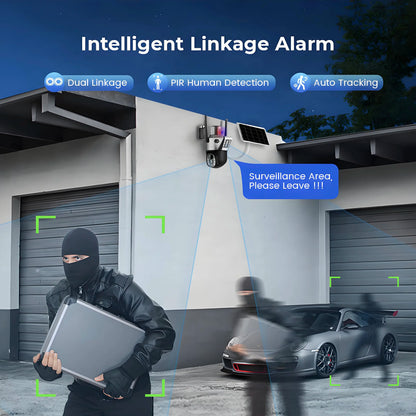 4K Wireless WiFi Solar Outdoor Camera  8MP Dual Lens 4G Sim IP Surveillance Cam PIR Night Vision Mobile Detection Security CCTV