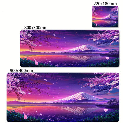 Green Forest Sunset Mousepad Natural Rubber Gaming Mouse Pad Extra Large Thickened Desk Mat Size for Gameing World of tanks CS