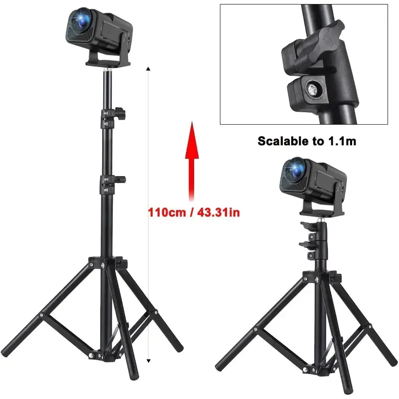 DITONG Projector Bracket Travel Tripod with 1/4 Screw Photographic Lighting Stand Extendable 110cm for Projector Camera Outdoor