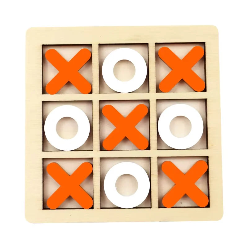 Solid Wooden Tic Tac Toe Board Game Montessori Toys - Perfect for Family Fun and Backyard Entertainment!