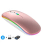 Rechargeable Wireless Mouse Bluetooth-compatible 2.4GHz Dual Modes Computer Mice with Nano Receiver for PC Laptop Macbook
