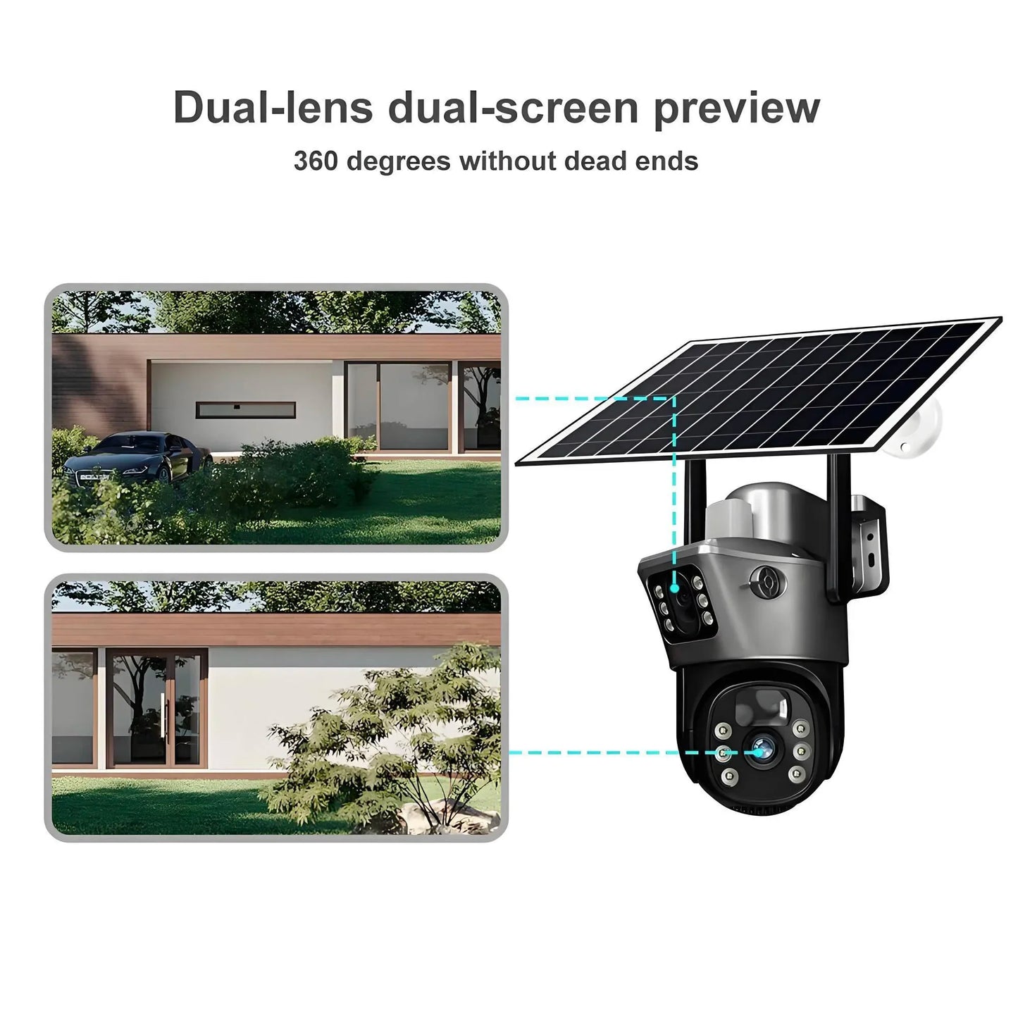 4K Wireless WiFi Solar Outdoor Camera  8MP Dual Lens 4G Sim IP Surveillance Cam PIR Night Vision Mobile Detection Security CCTV