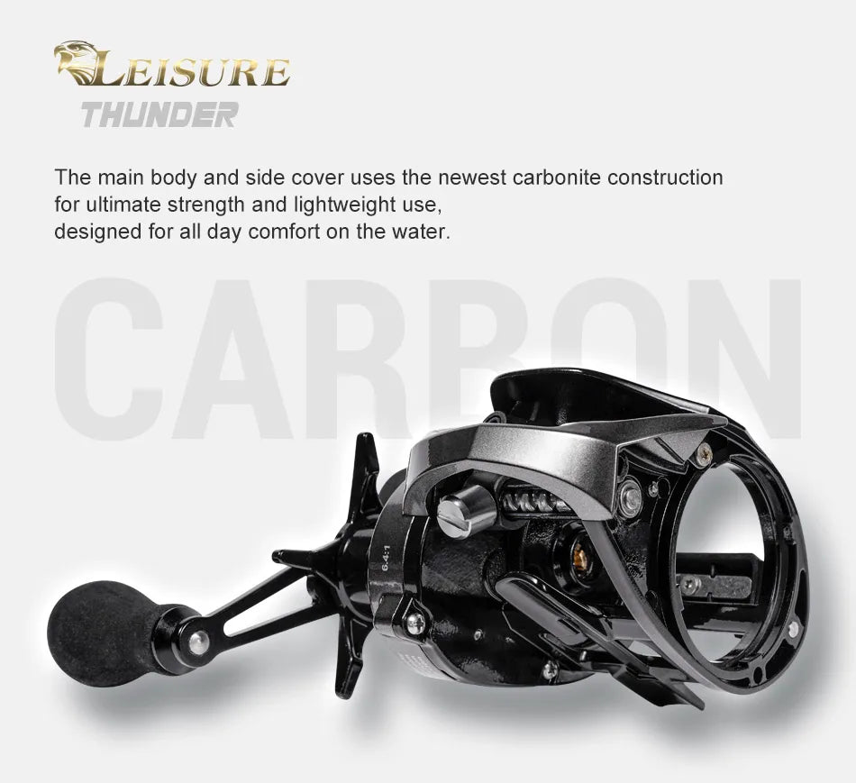 Noeby Predator Baitcasting Reel 6.4:1 Gear Ratio Low Profile Magnetic Braking System 8 + 1 Bearing 15kg Drag Fishing Coil