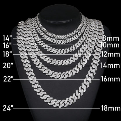 Hot Selling Unisex D VVS1 Moissanite Cuban Link Necklace Solid 925 Sterling Silver Miami Cuban Bracelet For Men Hip Hop Jewelry