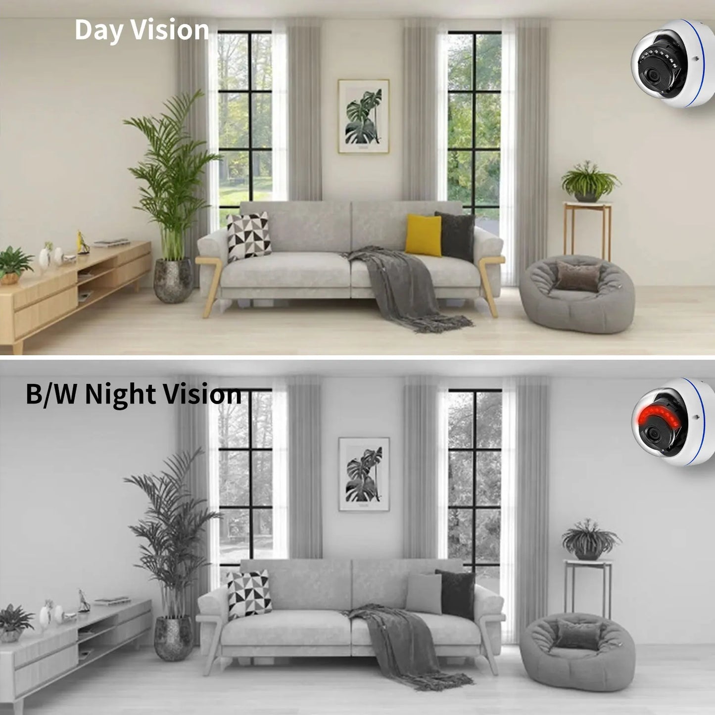 AZISHN 150 Degree Fisheye Lens Outdoor Security Camera 5MP AHD Vision Surveillance IR Night Vision CCTV 1.7mm BNC Camera Dome